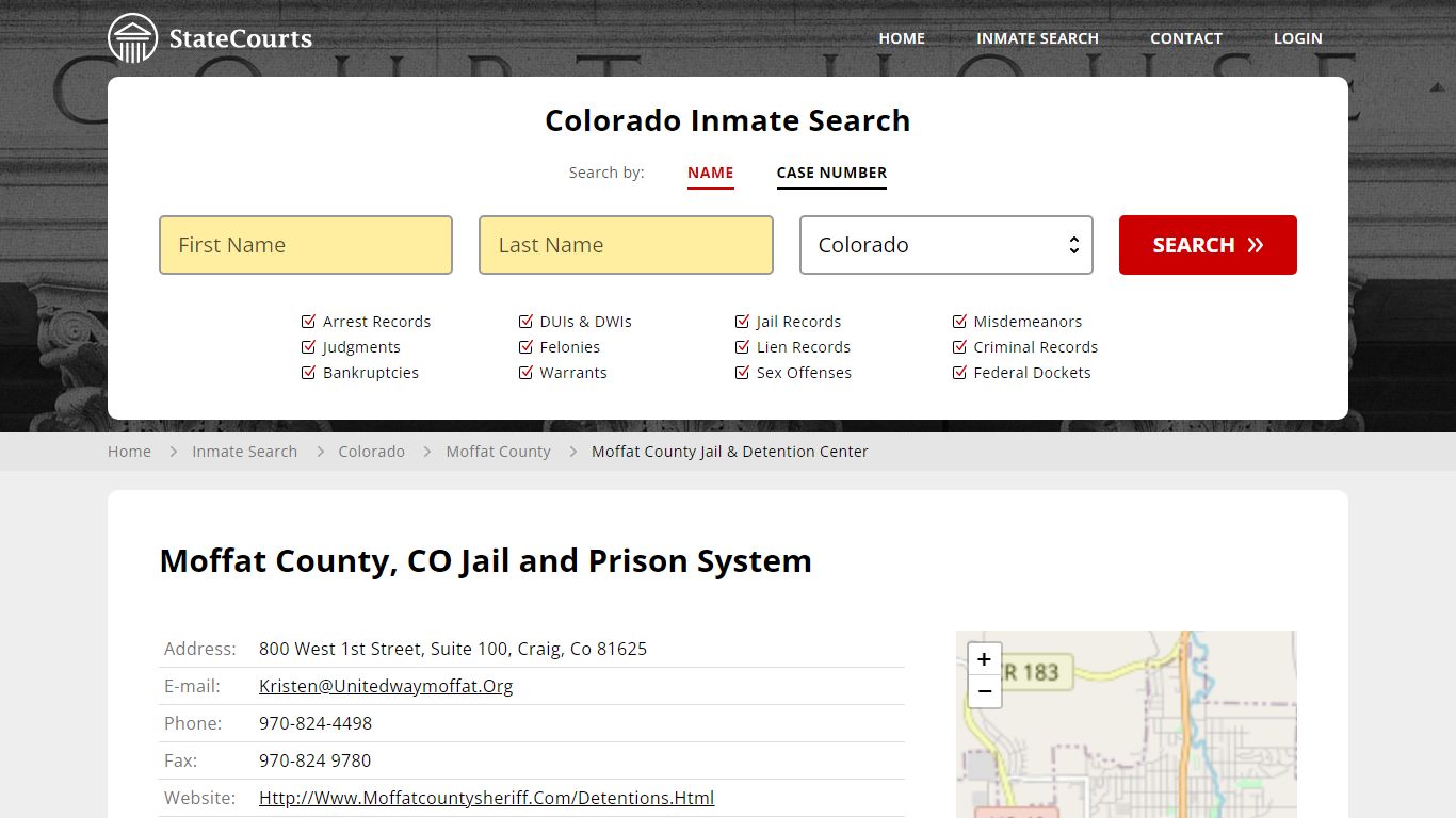 Moffat County Jail & Detention Center Inmate Records Search, Colorado ...